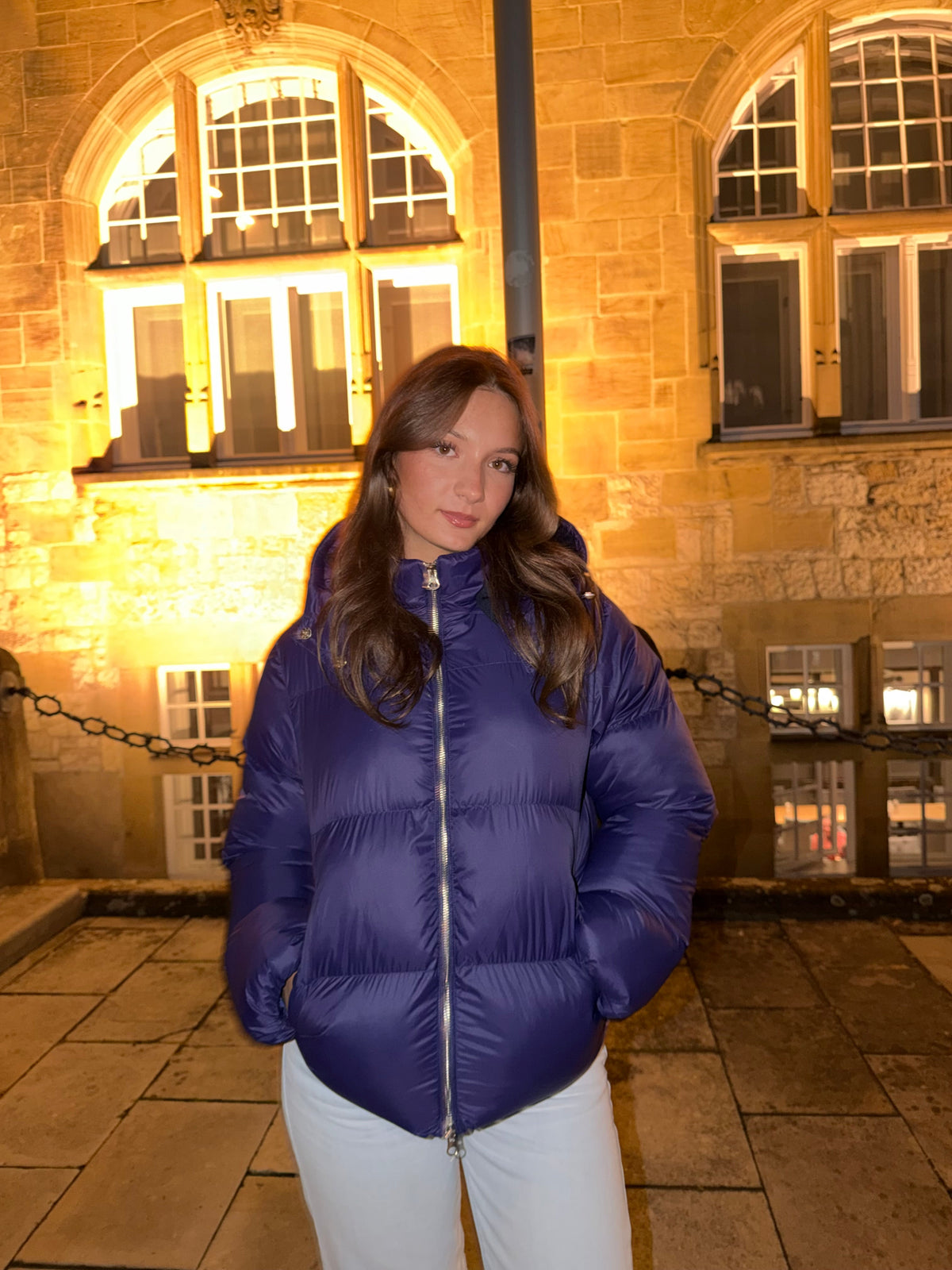 Premium Puffer Jacket i marinblått